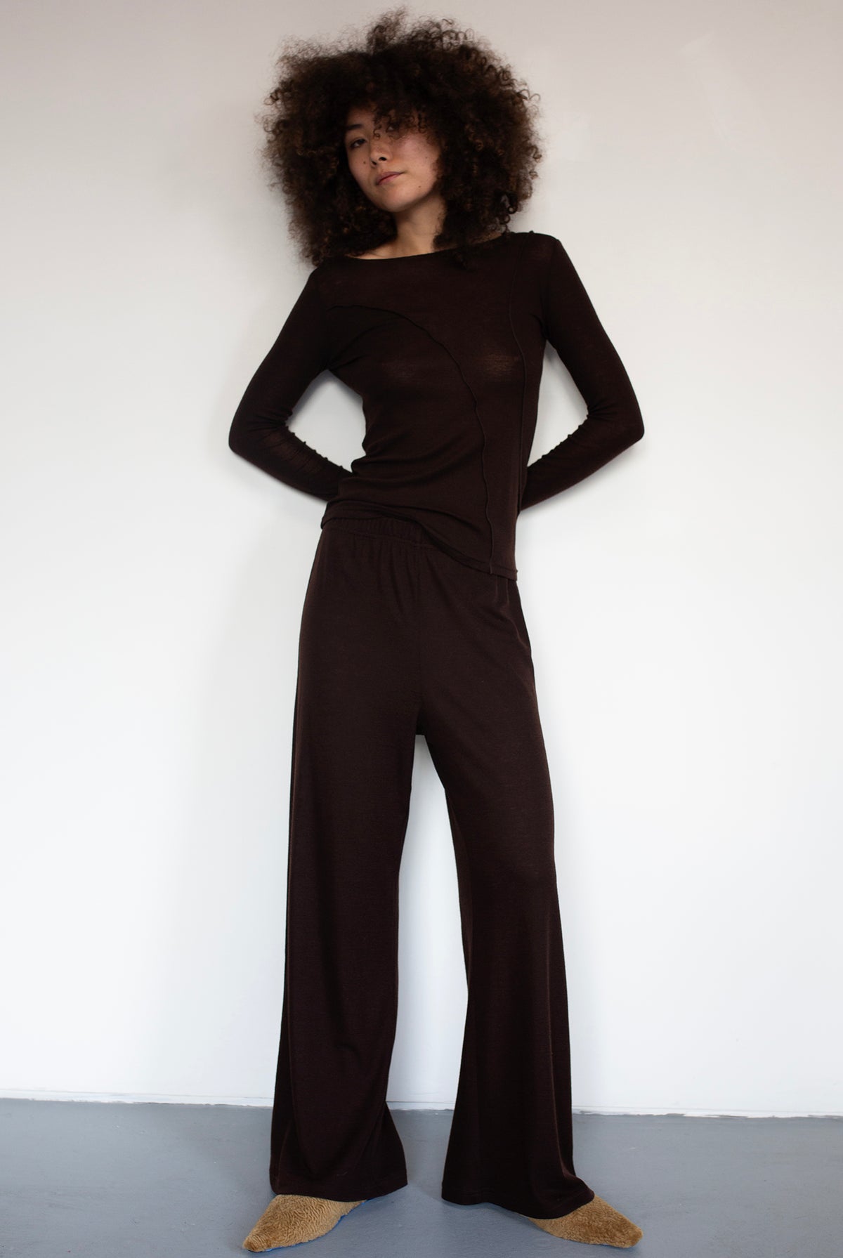 ELEMENTAL MERINO WOOL LOUNGE PANT - CACAO