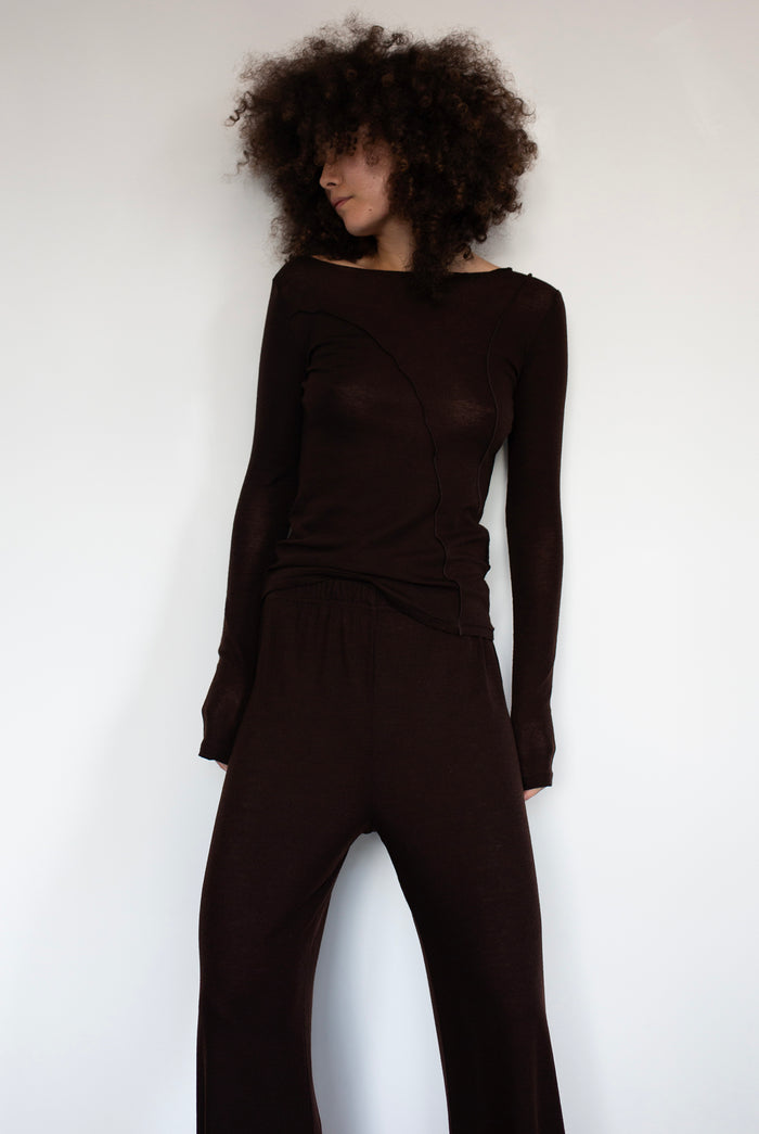 ELEMENTAL MERINO WOOL LOUNGE PANT - CACAO