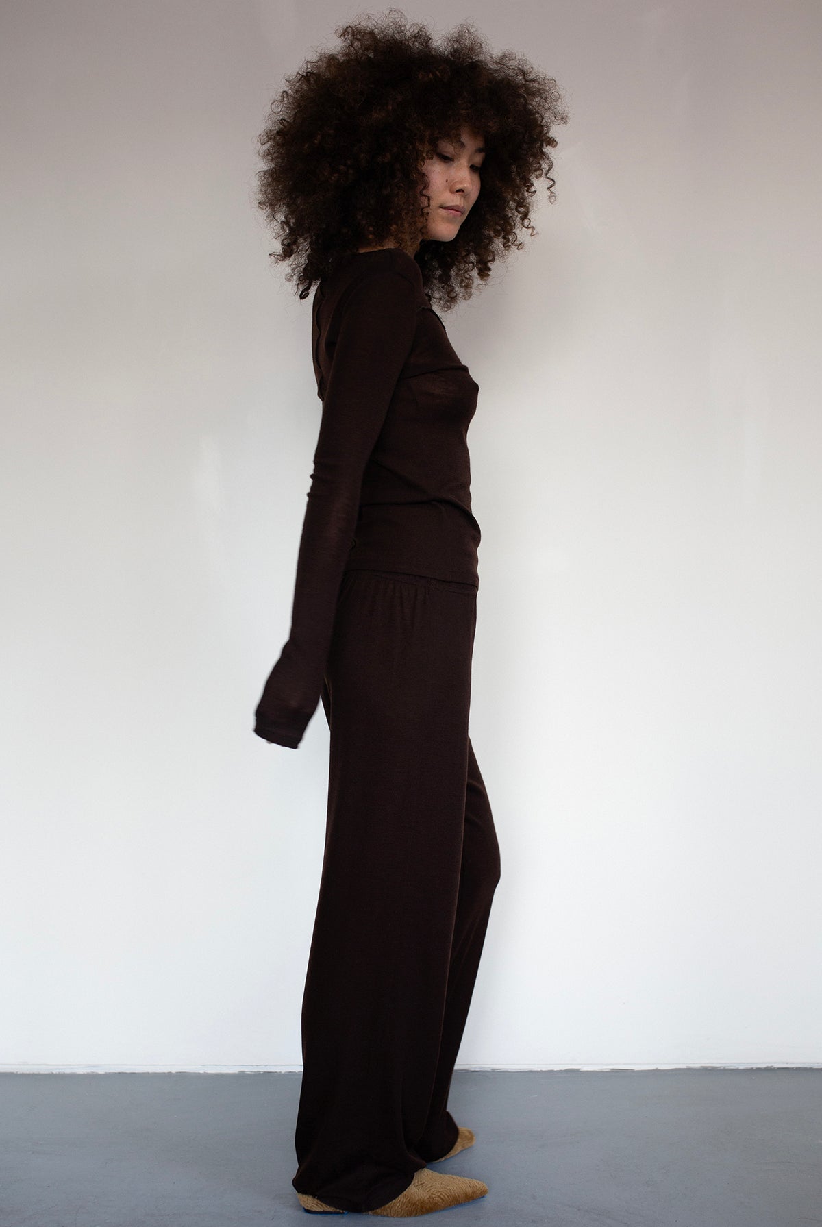 ELEMENTAL MERINO WOOL LOUNGE PANT - CACAO