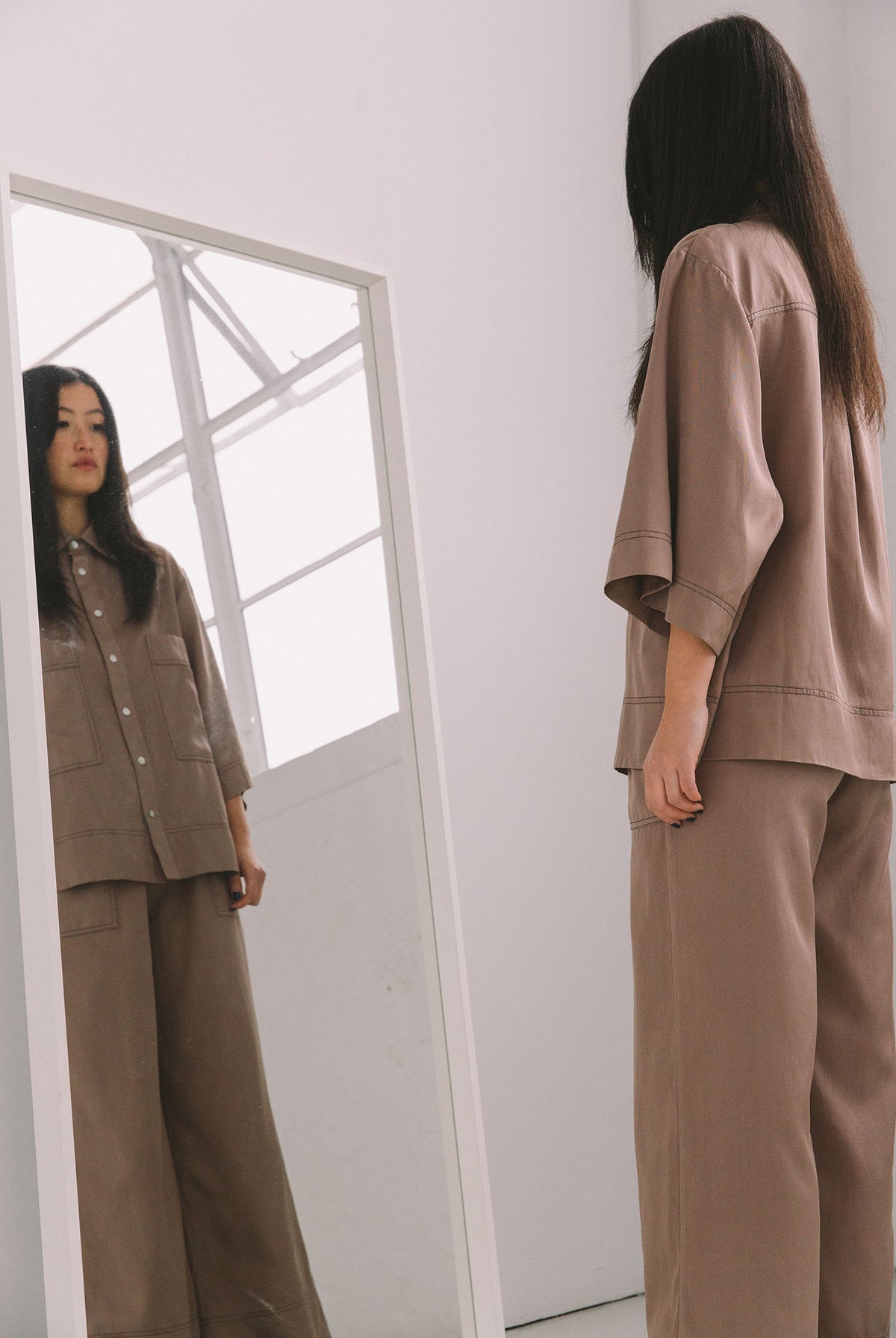 FLUX SILK PANT - MAUVE