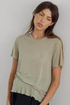 FINE KNIT SLOUCH TEE – HAZY OLIVE