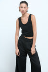 AURELIE LINEN PANT - BLACK