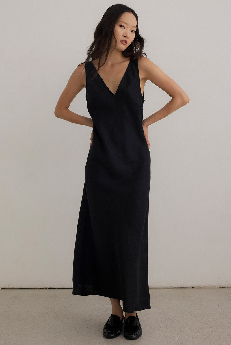 BIAS CUT LINEN DRESS