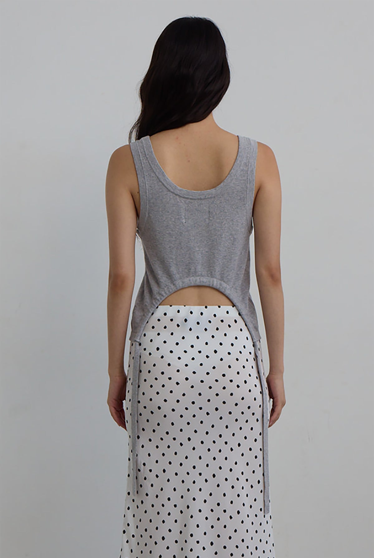 DAWN COTTON CASHMERE KNIT TANK - GREY MARLE