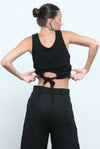 DAWN COTTON CASHMERE KNIT TANK - BLACK