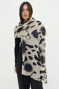 DIFFUSE WOOL CASHMERE SCARF - INK