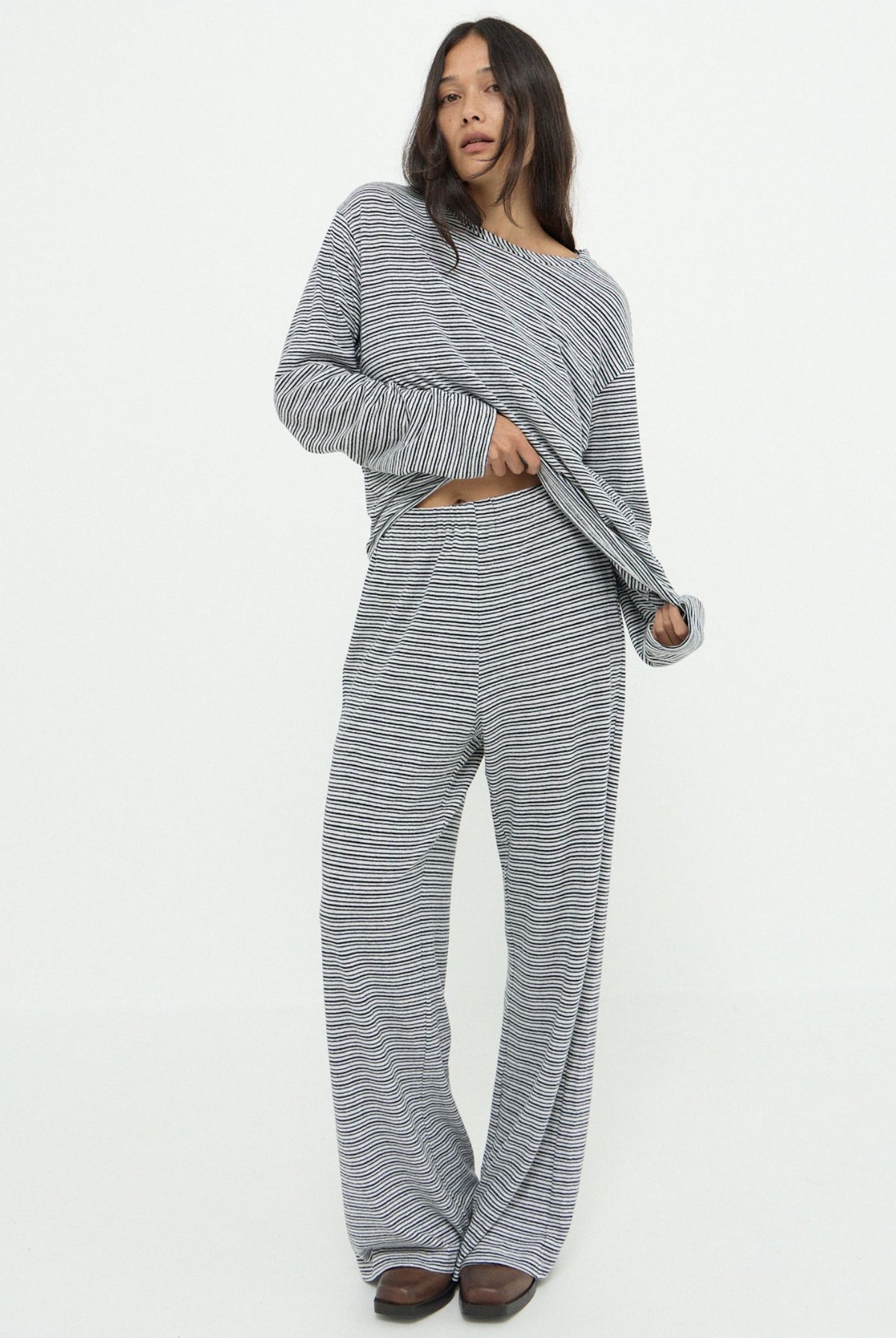 DYLAN LOUNGE PANT - BLACK STRIPE