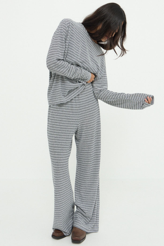 DYLAN LOUNGE PANT - BLACK STRIPE