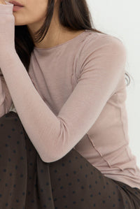 ELEMENTAL MERINO WOOL LOUNGE TOP - DIRTY ROSE
