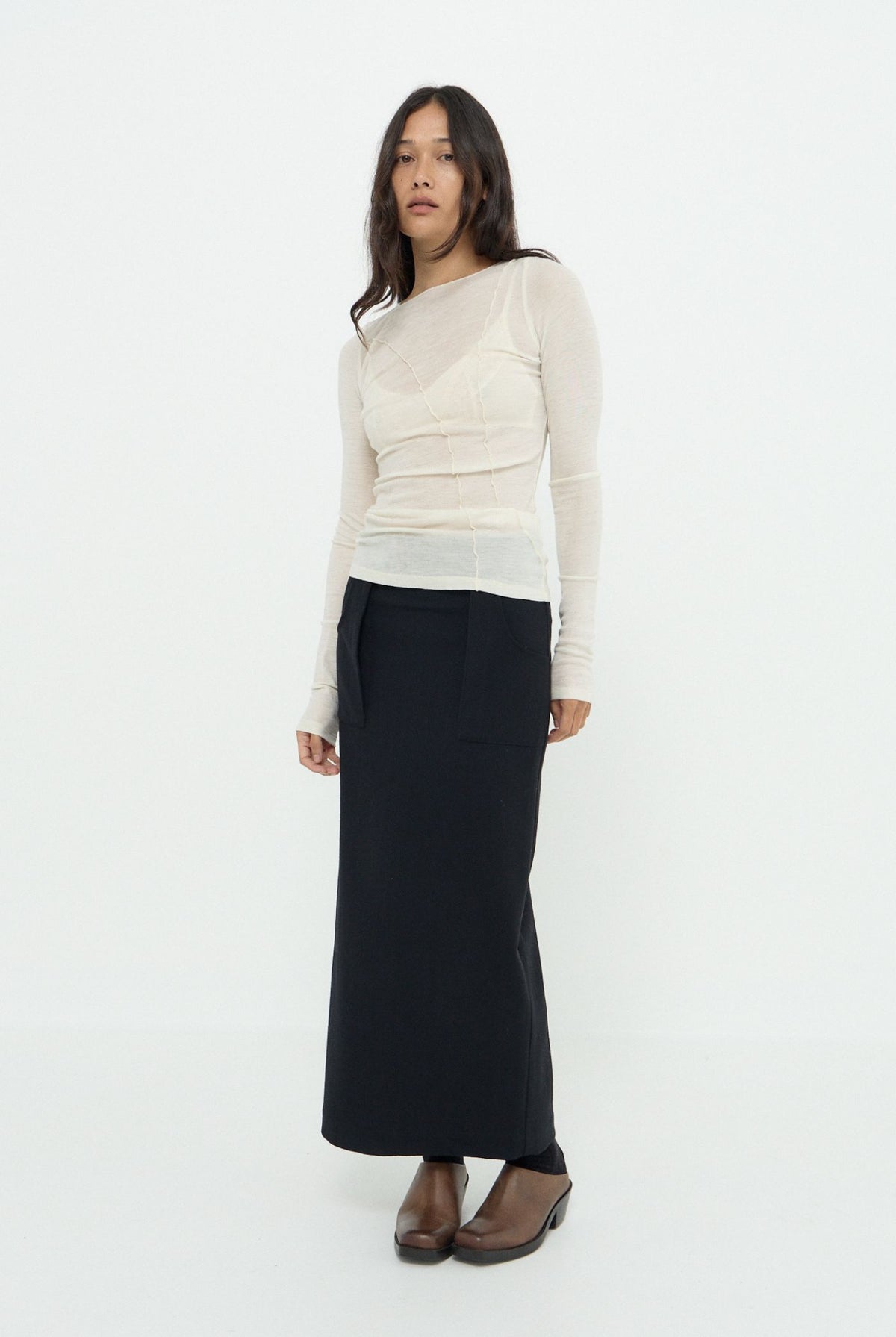 ELEMENTAL MERINO WOOL LOUNGE TOP - IVORY