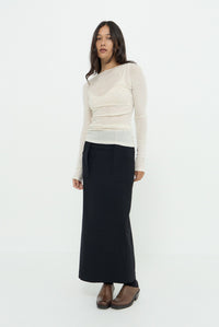 ELEMENTAL MERINO WOOL LOUNGE TOP - IVORY