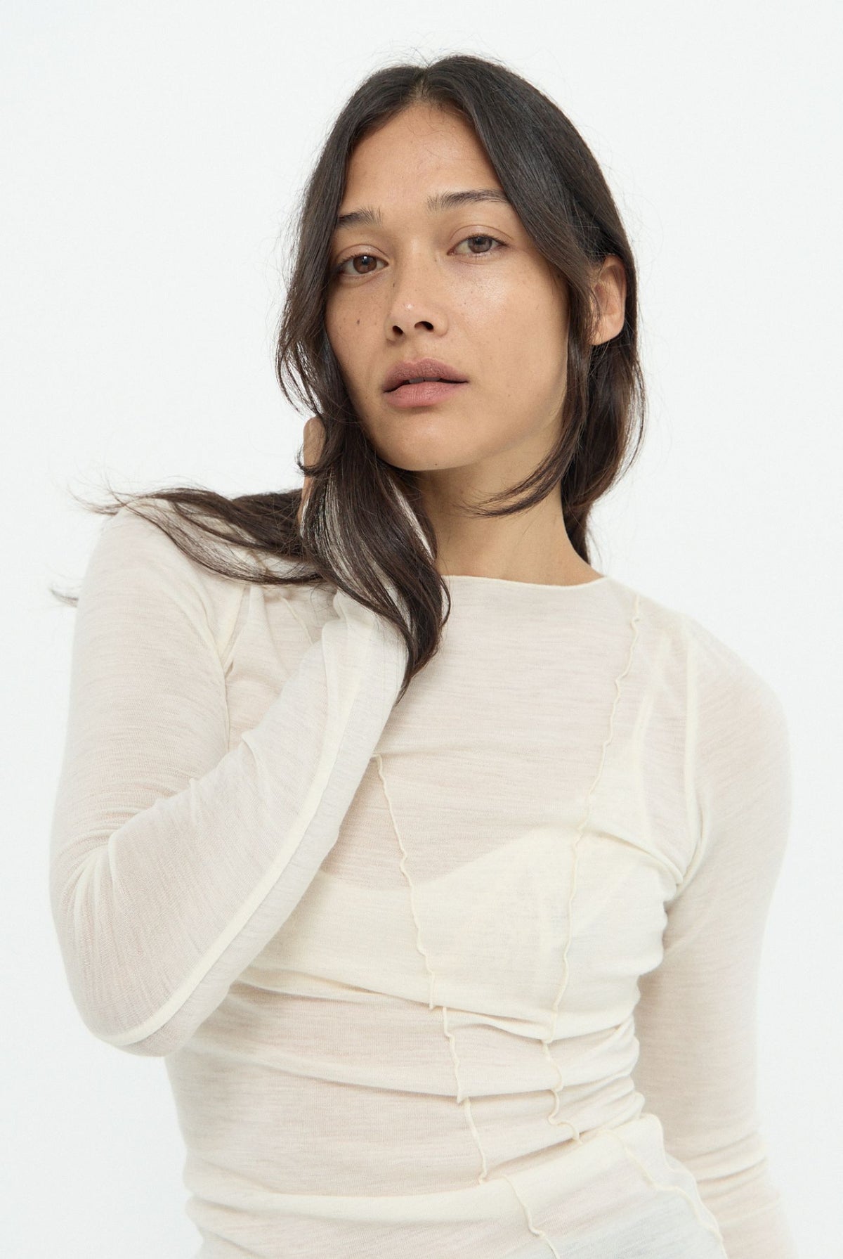 ELEMENTAL MERINO WOOL LOUNGE TOP - IVORY