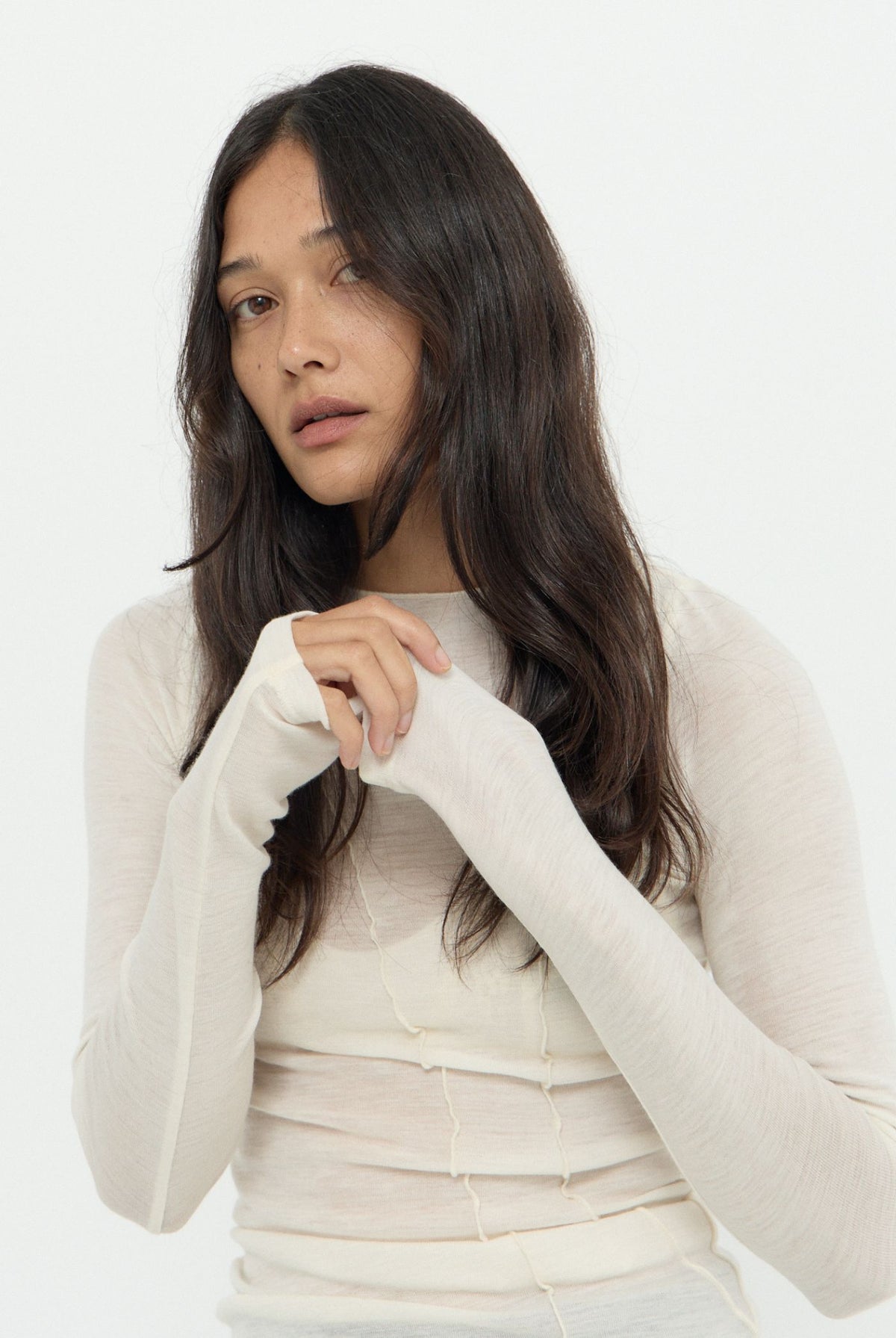ELEMENTAL MERINO WOOL LOUNGE TOP - IVORY