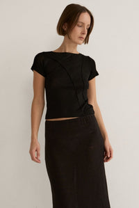 ELEMENTAL MERINO WOOL MICRO TEE - BLACK