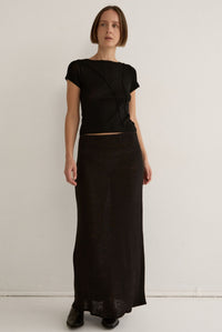 ELEMENTAL MERINO WOOL MICRO TEE - BLACK