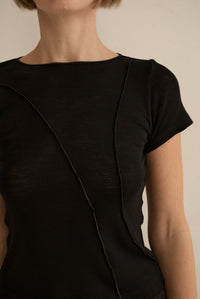 ELEMENTAL MERINO WOOL MICRO TEE - BLACK