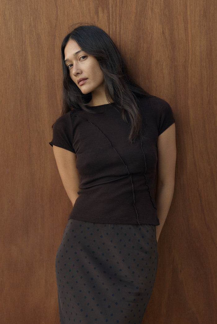 ELEMENTAL MERINO WOOL MICRO TEE - CACAO