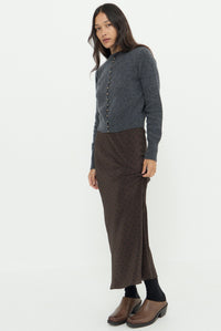 ESSENCE WOOL CASHMERE KNIT CARDIGAN - GREY MARLE