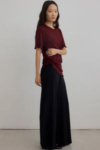 FINE KNIT SLOUCH TEE – MAHOGANY