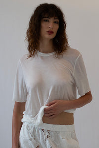 FINE KNIT SLOUCH TEE – IVORY