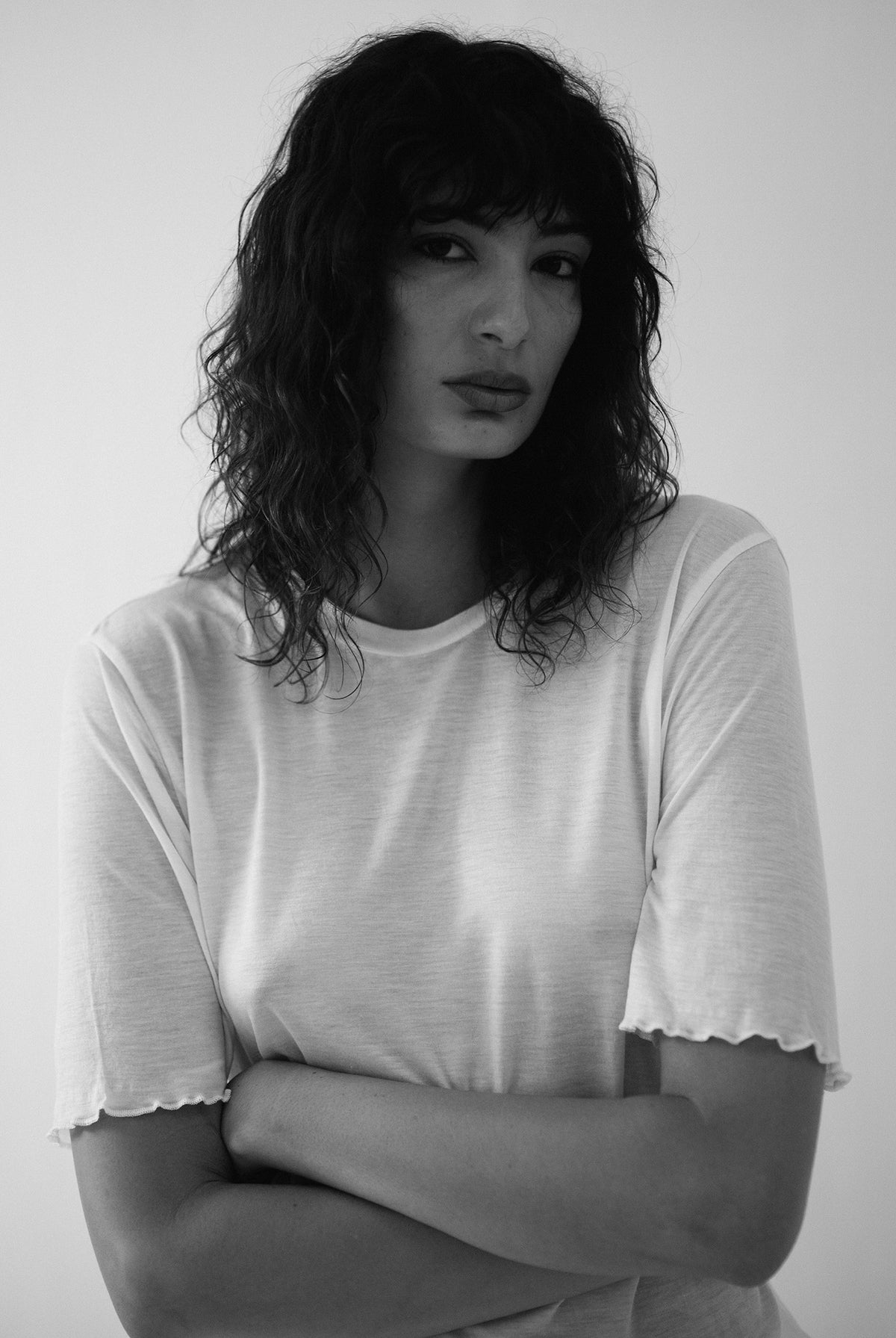 FINE KNIT SLOUCH TEE – IVORY