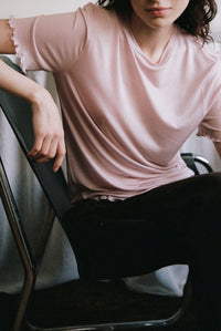 FINE KNIT SLOUCH TEE – ROSE