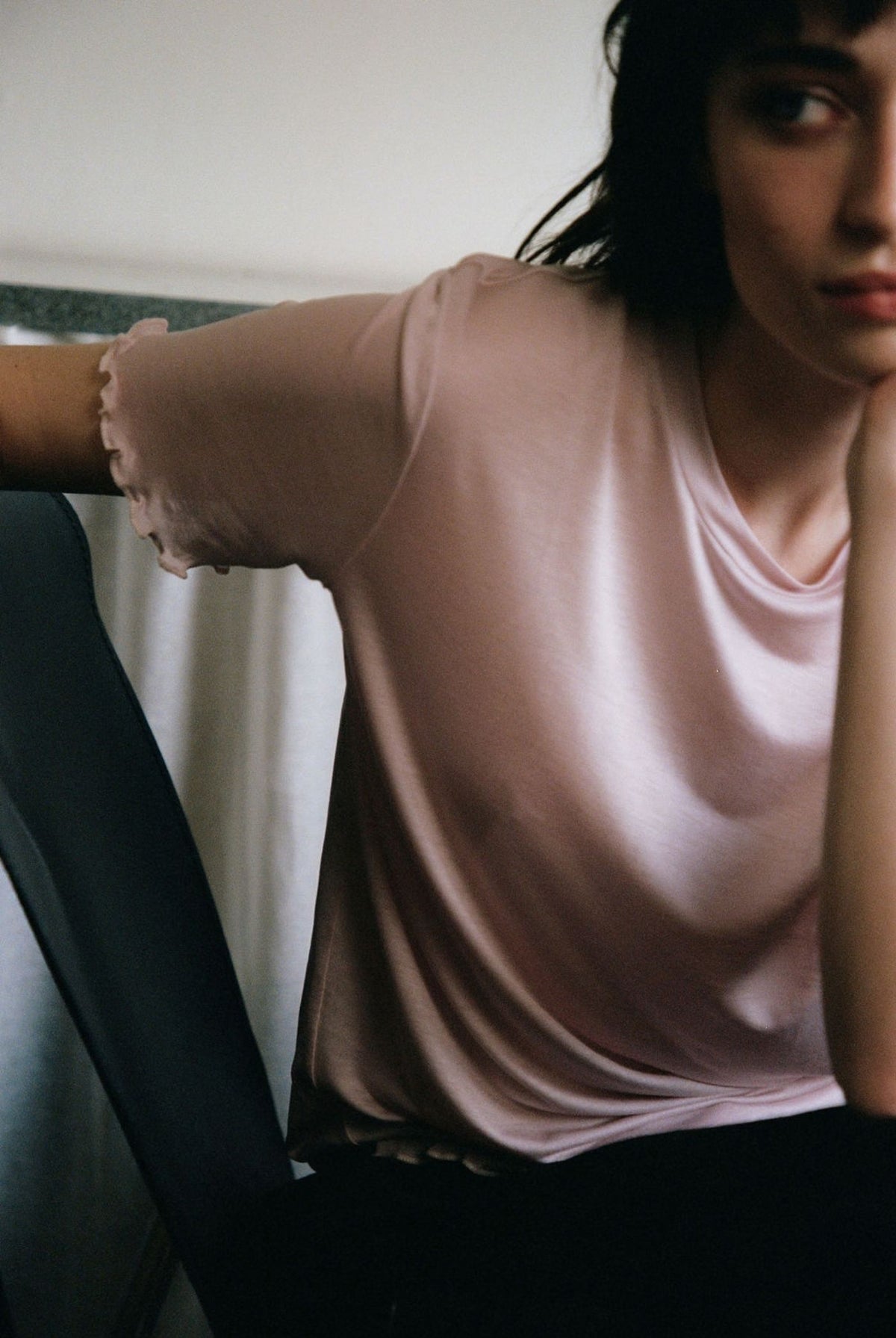 FINE KNIT SLOUCH TEE – ROSE