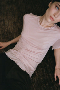 FINE KNIT SLOUCH TEE – ROSE