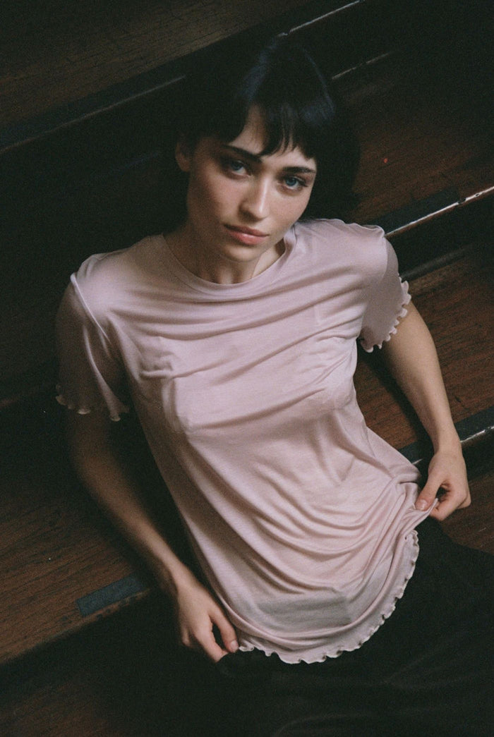 FINE KNIT SLOUCH TEE – ROSE