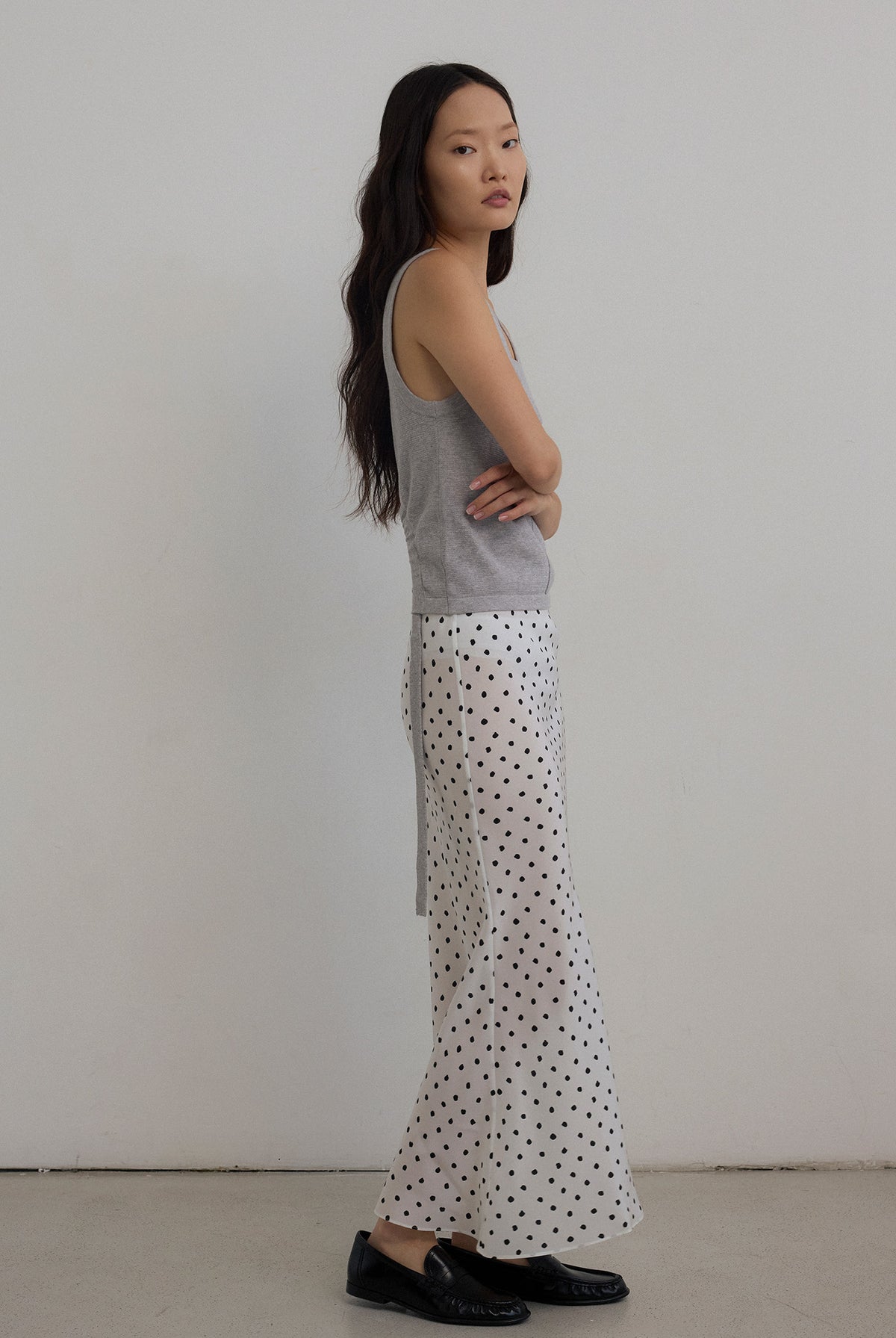 DAWN COTTON CASHMERE KNIT TANK - GREY MARLE