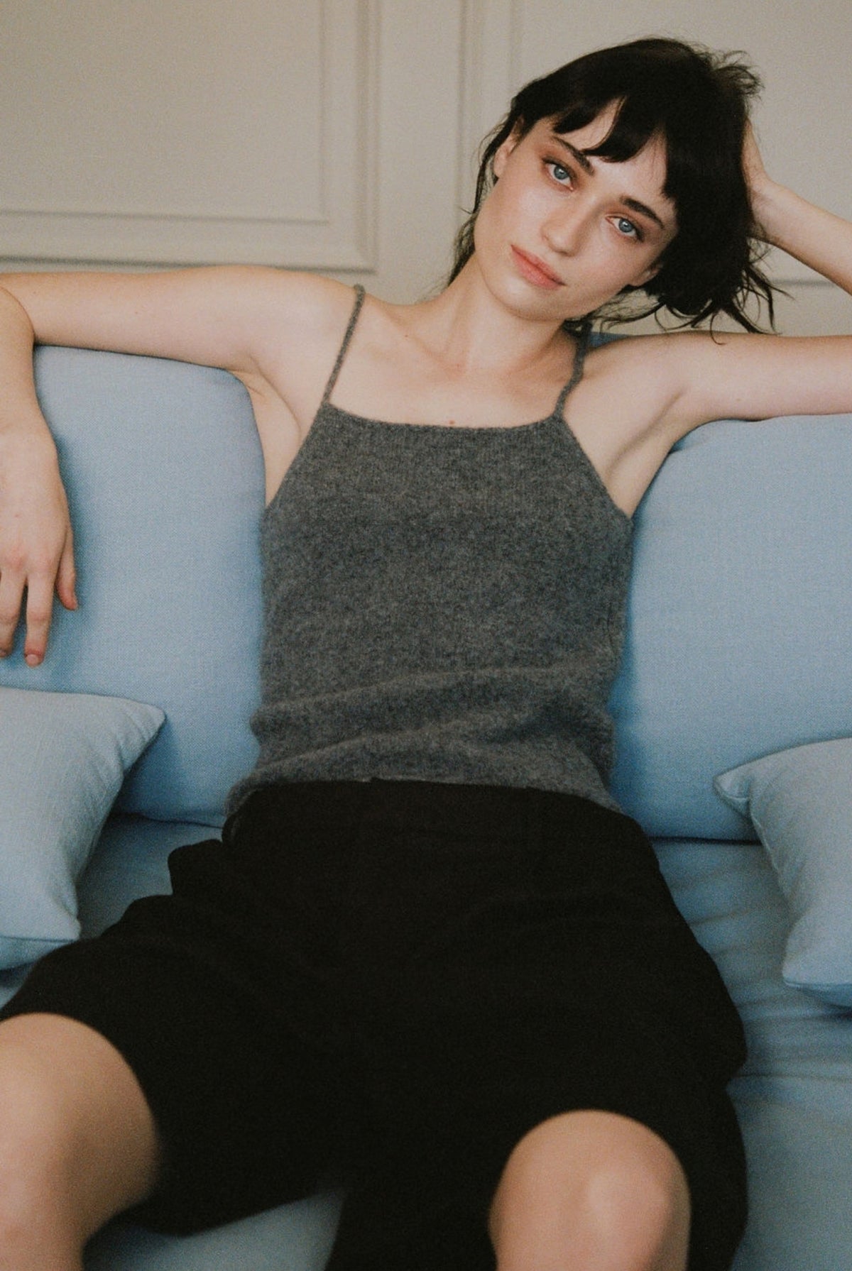 HAZE KNIT CAMI - GREY MARLE