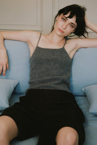 HAZE KNIT CAMI - GREY MARLE