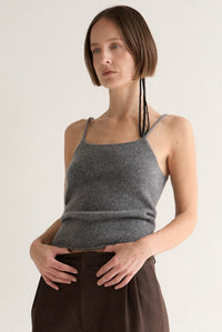 HAZE KNIT CAMI - GREY MARLE