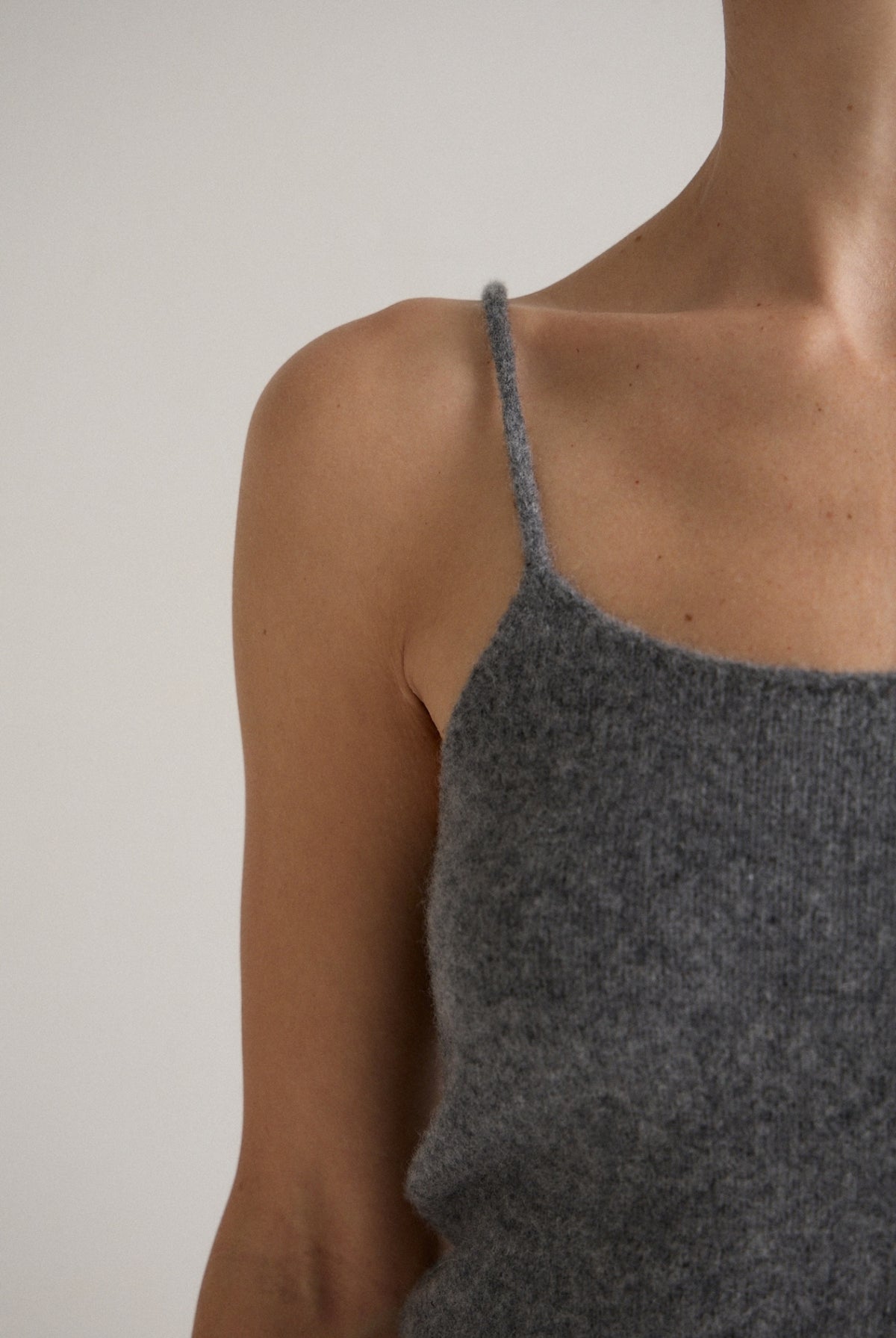 HAZE KNIT CAMI - GREY MARLE