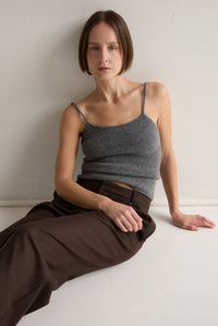 HAZE KNIT CAMI - GREY MARLE