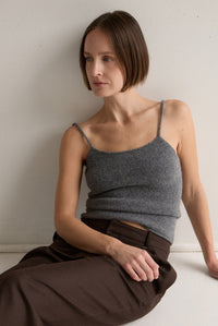 HAZE KNIT CAMI - GREY MARLE