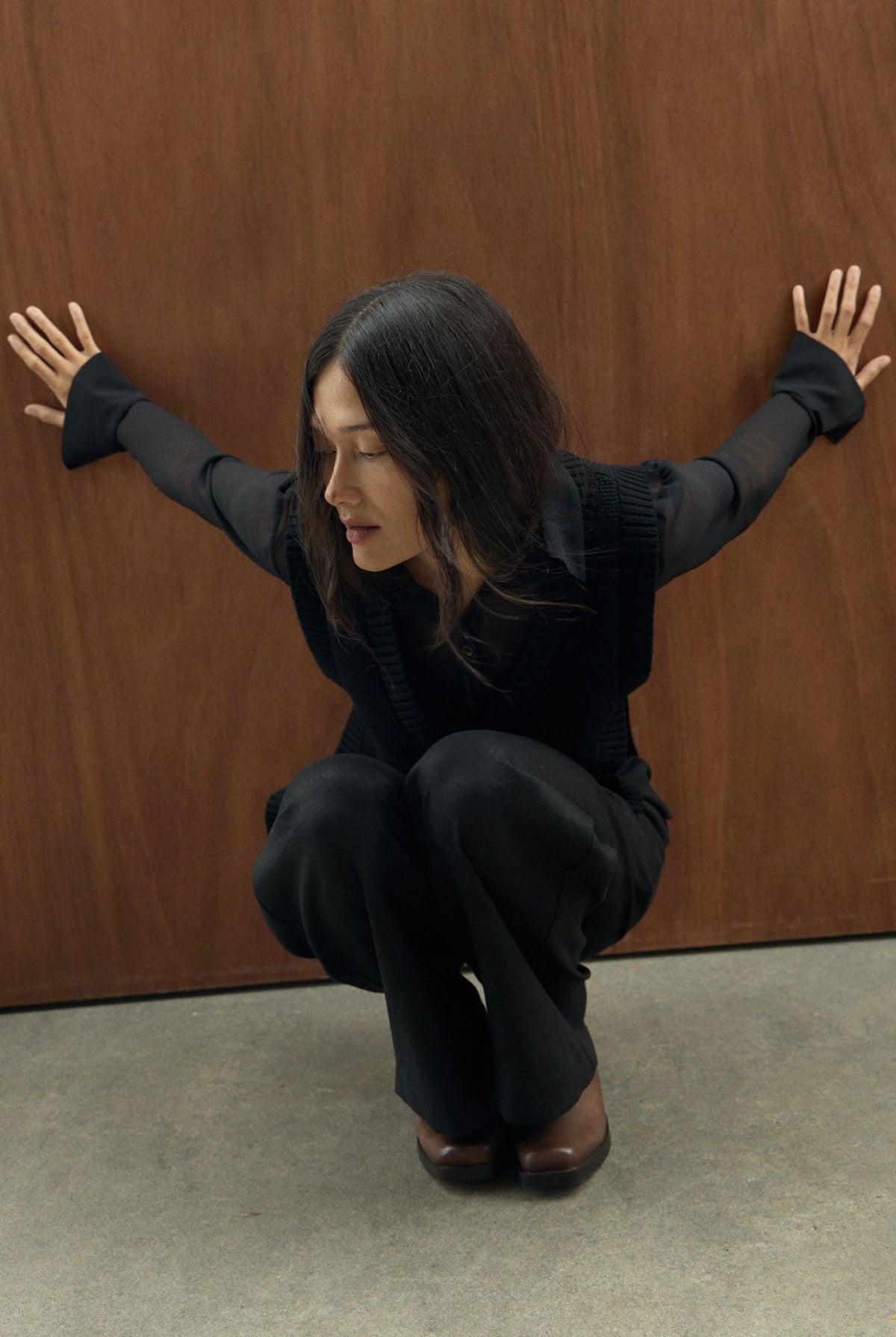 INES KNIT VEST - BLACK