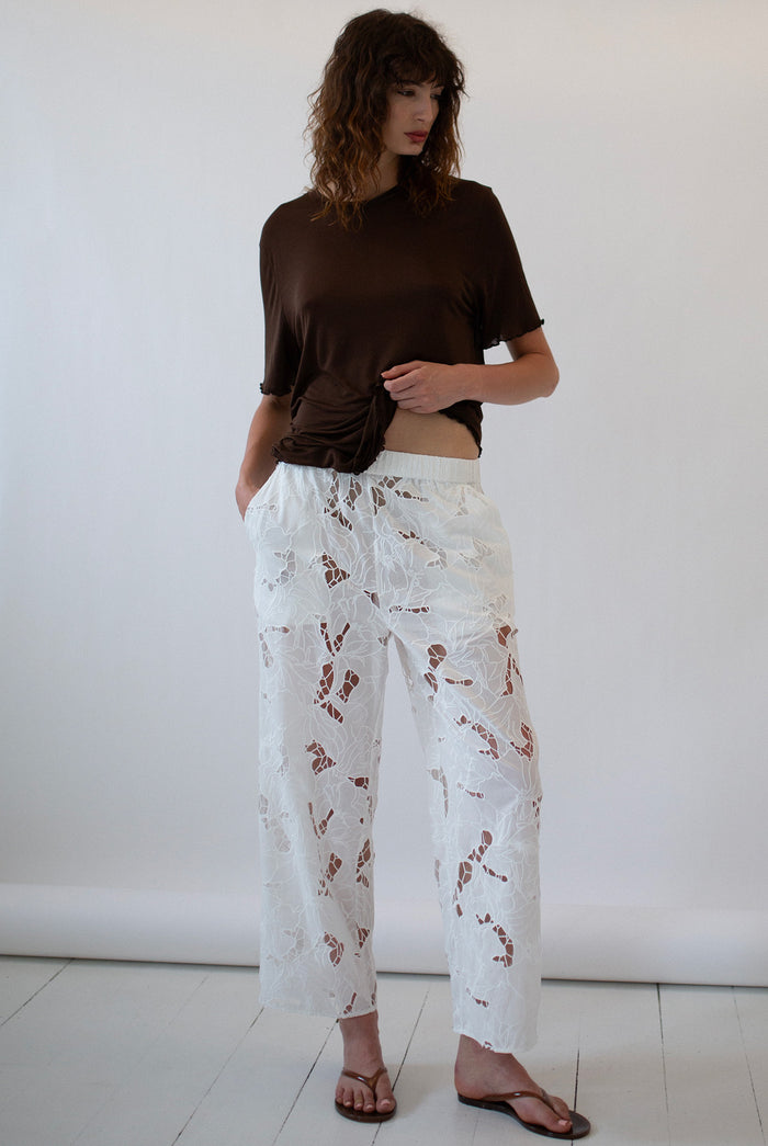 COTTON LACE PANT - WHITE