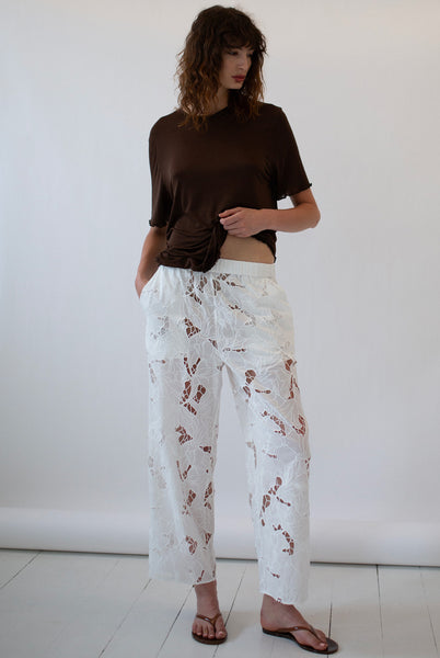 COTTON LACE PANT - WHITE – The Weft