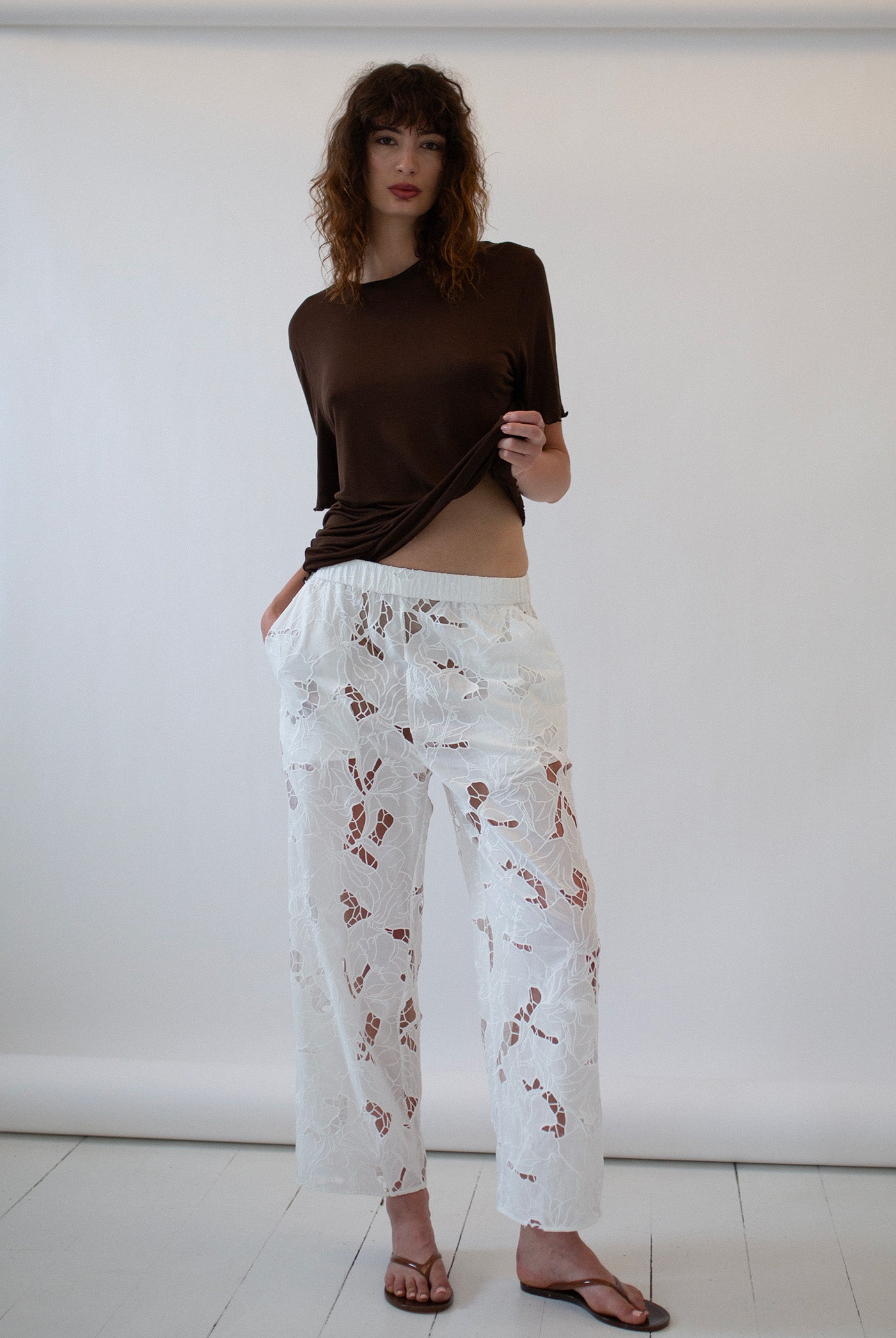 パンツ ANYWHERE PRODUCTS COTTON LACE PANTS COTTON LACE PANT - WHITE – The Weft