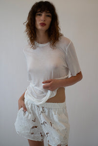 COTTON LACE SHORT - WHITE