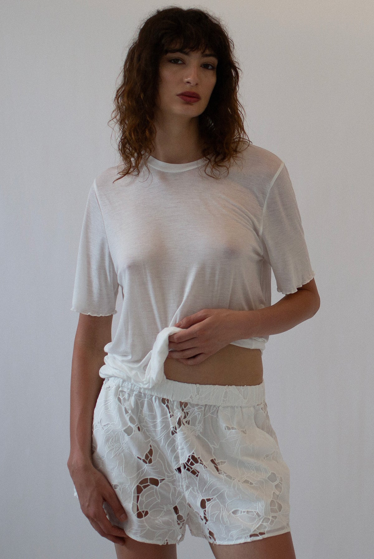 COTTON LACE SHORT - WHITE