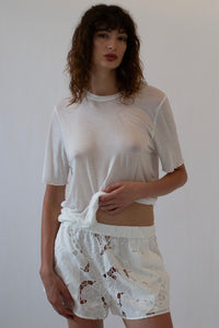 COTTON LACE SHORT - WHITE
