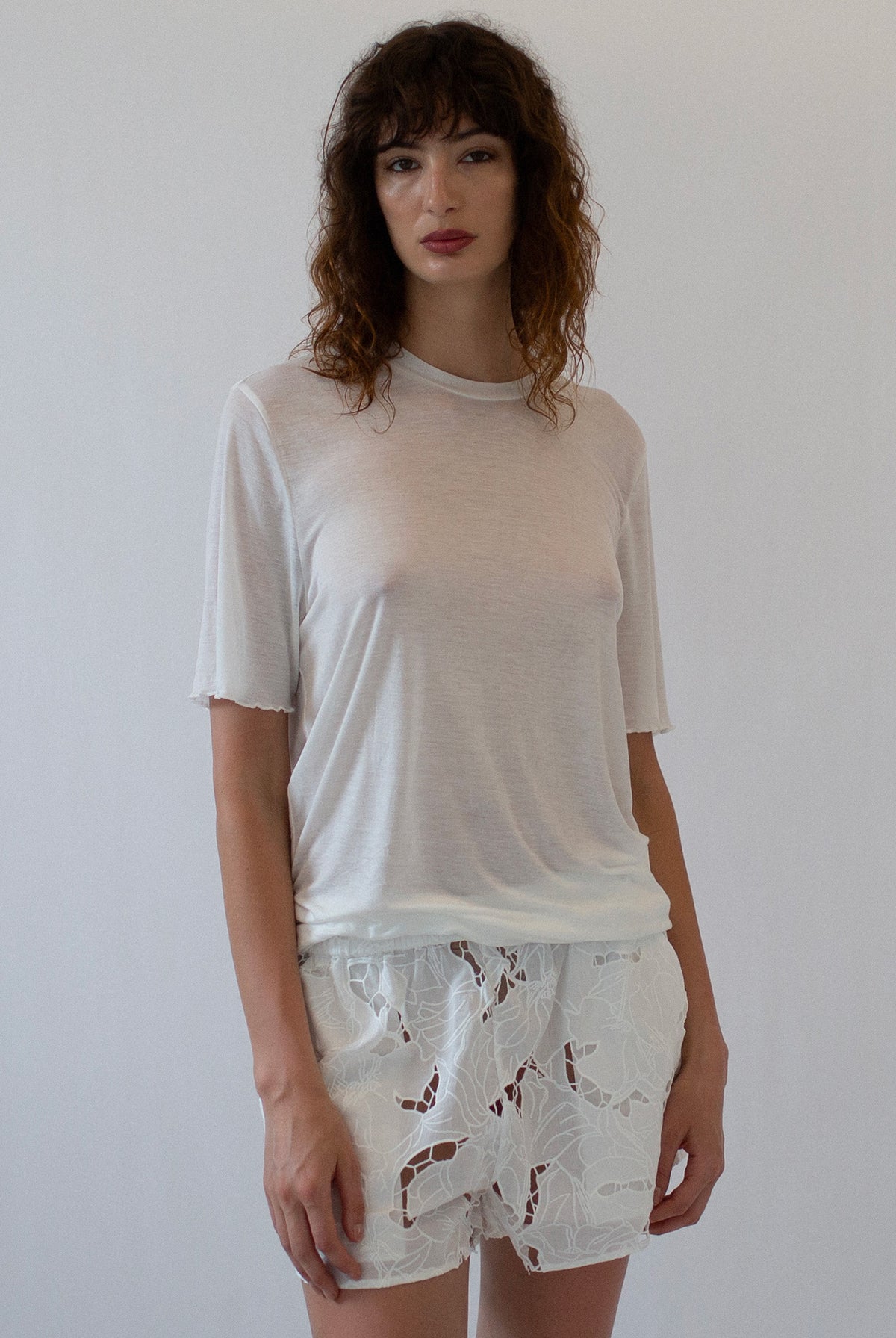 COTTON LACE SHORT - WHITE