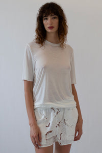 COTTON LACE SHORT - WHITE