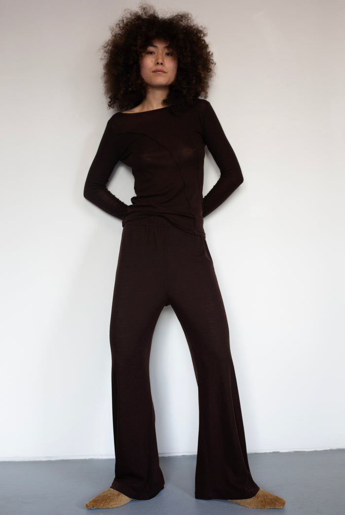 ELEMENTAL MERINO WOOL LOUNGE PANT - CACAO