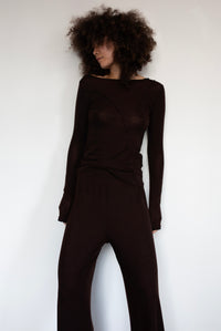ELEMENTAL MERINO WOOL LOUNGE PANT - CACAO