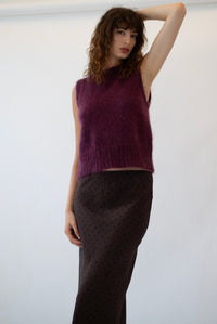 POLKA DOT BIAS CUT SILK SKIRT - CACAO