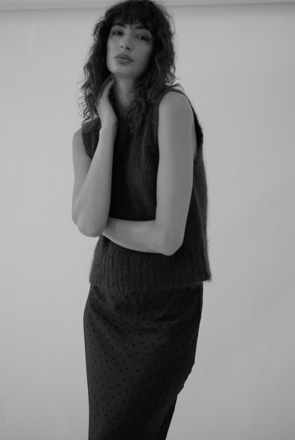 SOL MOHAIR WOOL KNIT VEST - MULBERRY