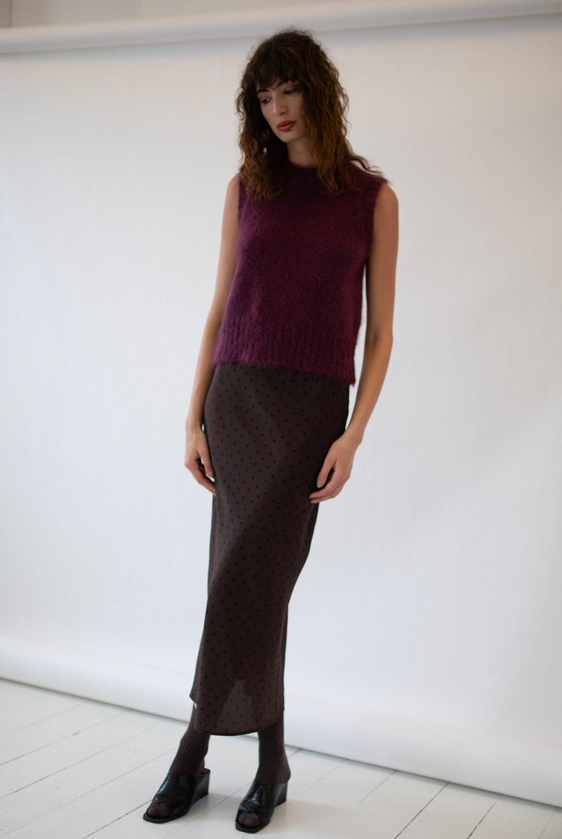 SOL MOHAIR WOOL KNIT VEST - MULBERRY